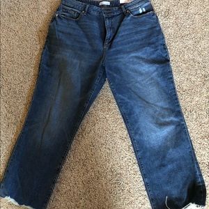 LOFT Curvy high waist straight jeans cropped